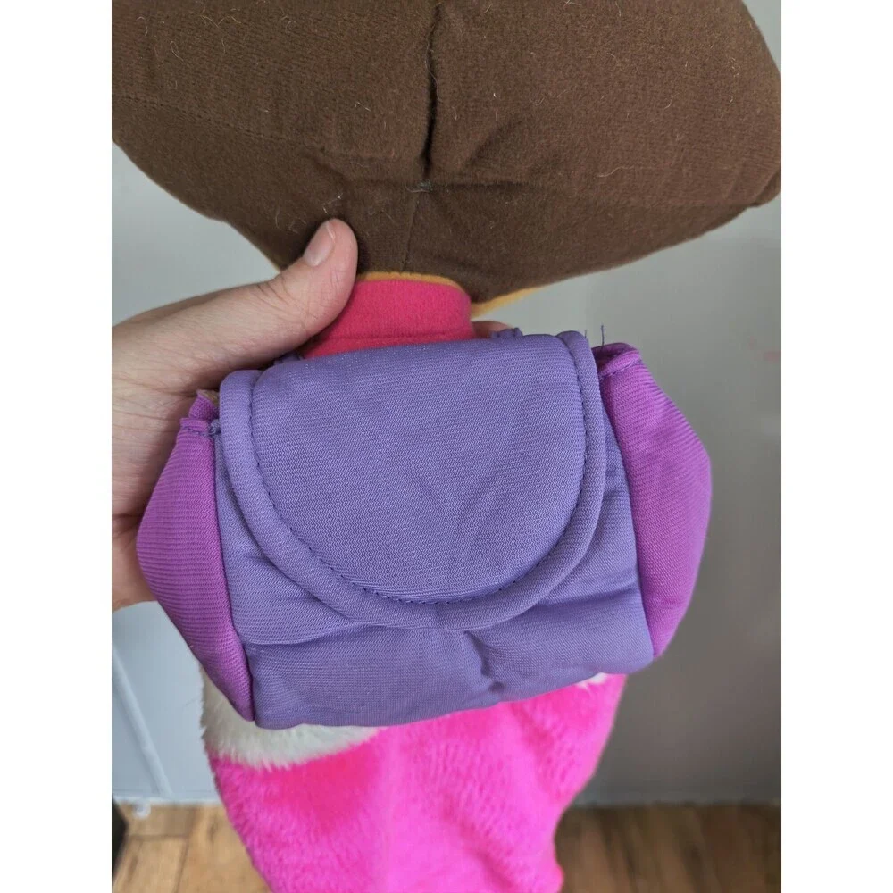 2003 Dora The Explorer Nick Jr Pink Girls Plush Head Fleece Christmas Stocking